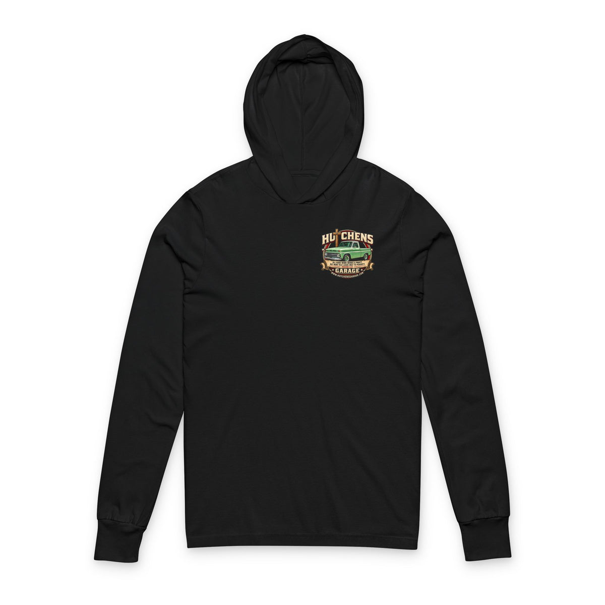 Hutchens Garage Classic Car Unisex Hooded Long Sleeve Tee