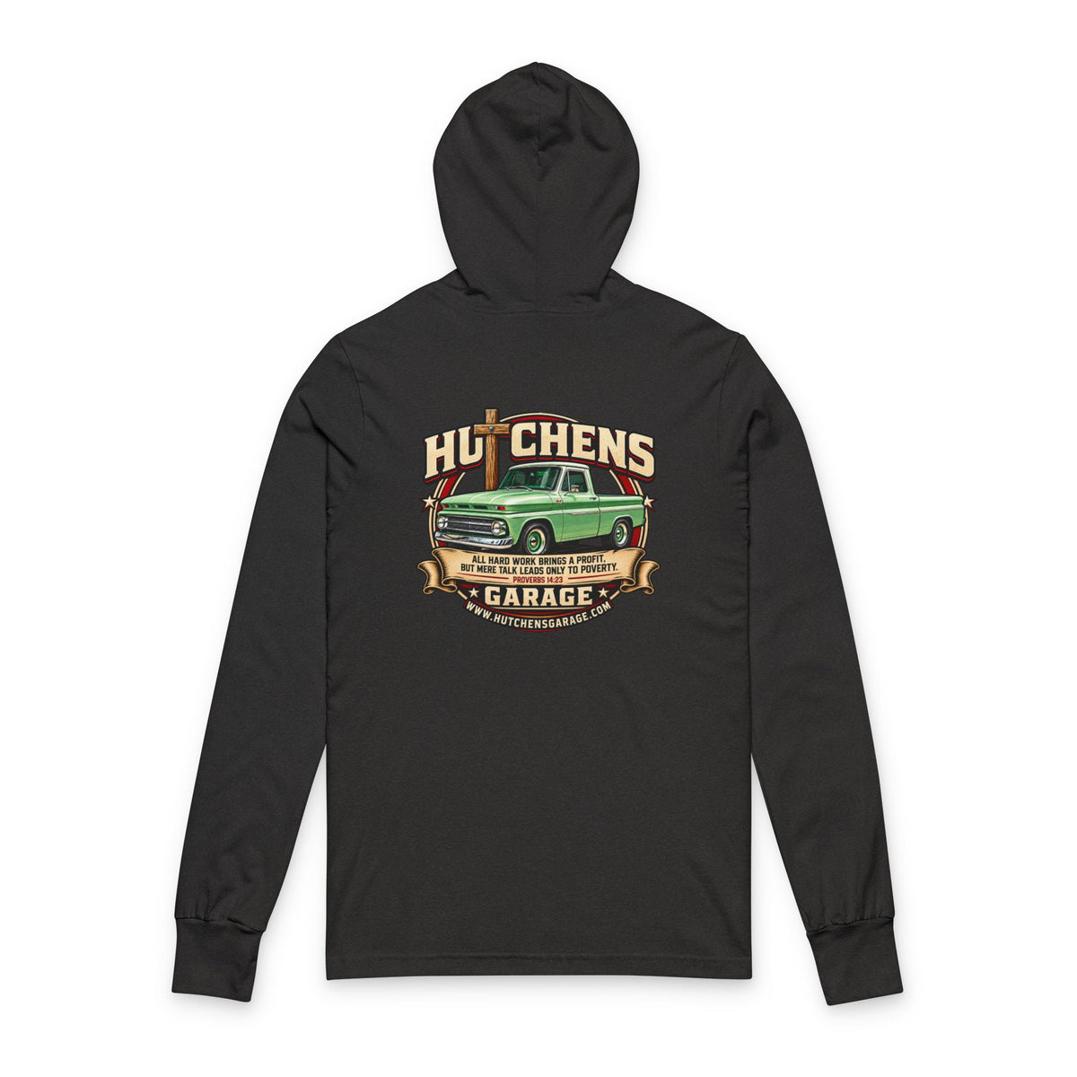 Hutchens Garage Classic Car Unisex Hooded Long Sleeve Tee