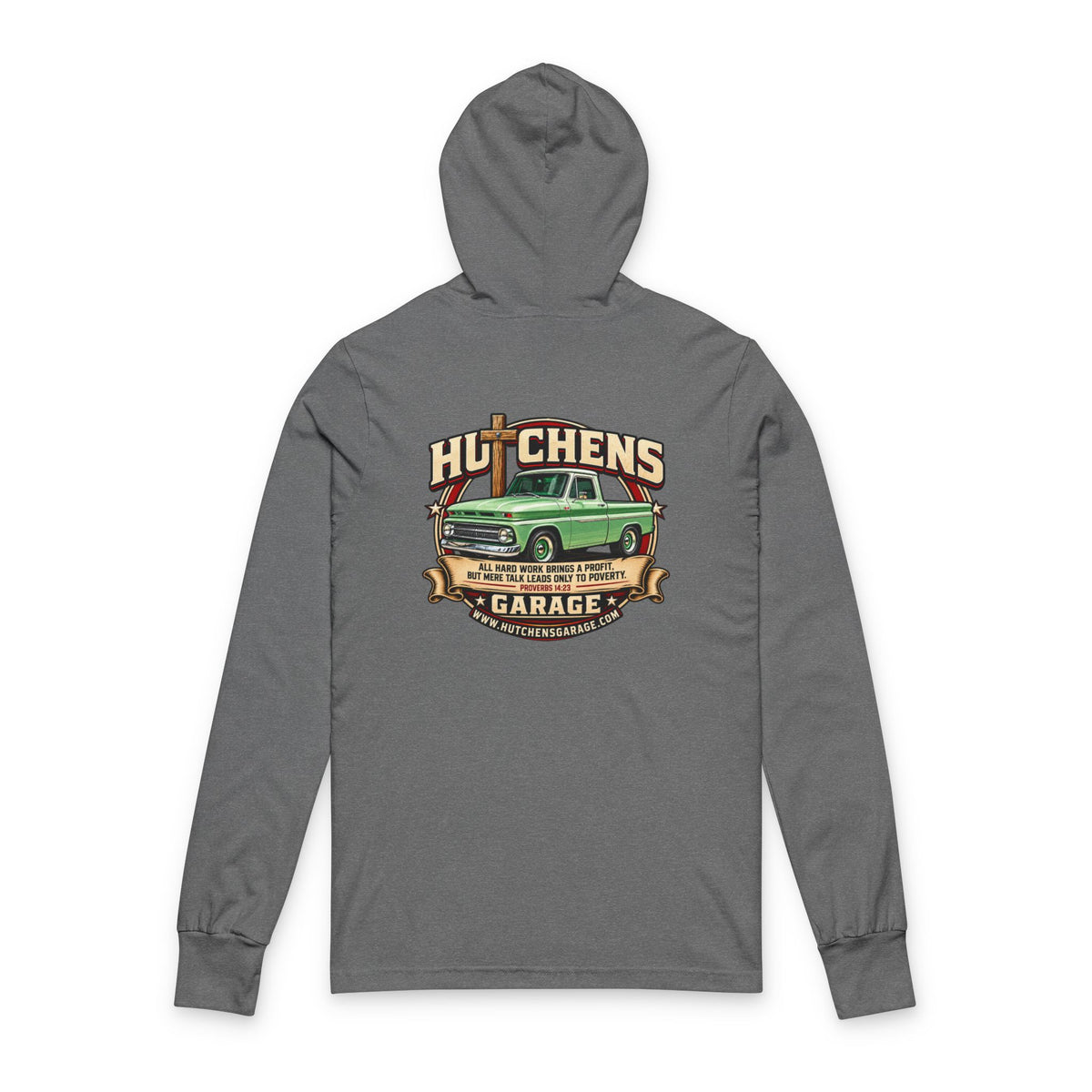 Hutchens Garage Classic Car Unisex Hooded Long Sleeve Tee