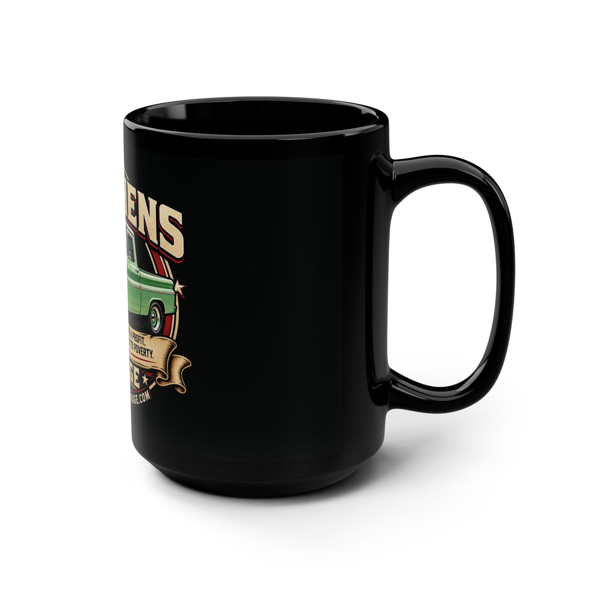 Hutchens garage Black Mug, 15oz